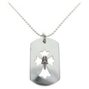 Chrome Hearts Flare Dagger Large Dog Tag Necklace metal Silver Auth mr2895SAM-1