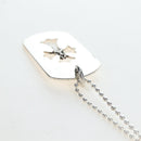 Chrome Hearts Flare Dagger Large Dog Tag Necklace metal Silver Auth mr2895SAM-11