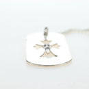 Chrome Hearts Flare Dagger Large Dog Tag Necklace metal Silver Auth mr2895SAM-12