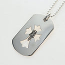 Chrome Hearts Flare Dagger Large Dog Tag Necklace metal Silver Auth mr2895SAM-3