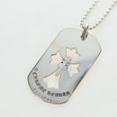 Chrome Hearts Flare Dagger Large Dog Tag Necklace metal Silver Auth mr2895SAM-7