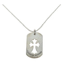 Chrome Hearts Large Dog Tag Necklace metal Silver Auth mr2897SAM-1