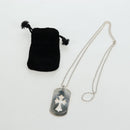 Chrome Hearts Large Dog Tag Necklace metal Silver Auth mr2897SAM-15