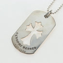 Chrome Hearts Large Dog Tag Necklace metal Silver Auth mr2897SAM-3