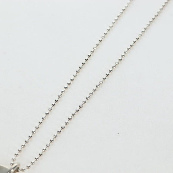Chrome Hearts Large Dog Tag Necklace metal Silver Auth mr2897SAM
