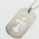 Chrome Hearts Large Dog Tag Necklace metal Silver Auth mr2897SAM-8