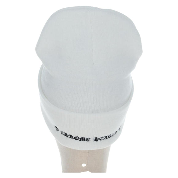 Chrome Hearts Beanie Hat Acrylic White Auth mr2898SM