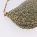 Christian Dior Trotter Canvas Saddle Pouch Hand Bag Khaki Gold Auth mr2899V-10