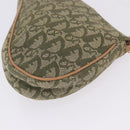 Christian Dior Trotter Canvas Saddle Pouch Hand Bag Khaki Gold Auth mr2899V-13