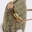 Christian Dior Trotter Canvas Saddle Pouch Hand Bag Khaki Gold Auth mr2899V-14