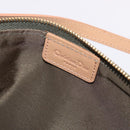 Christian Dior Trotter Canvas Saddle Pouch Hand Bag Khaki Gold Auth mr2899V-16
