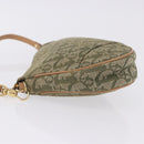 Christian Dior Trotter Canvas Saddle Pouch Hand Bag Khaki Gold Auth mr2899V-5