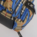 BURBERRY Nova Check Backpack Nylon Beige Silver Auth mr2901A-15