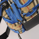 BURBERRY Nova Check Backpack Nylon Beige Silver Auth mr2901A-16