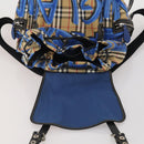 BURBERRY Nova Check Backpack Nylon Beige Silver Auth mr2901A-20