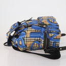BURBERRY Nova Check Backpack Nylon Beige Silver Auth mr2901A-4