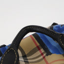 BURBERRY Nova Check Backpack Nylon Beige Silver Auth mr2901A-8
