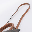 CELINE Macadam Canvas Triomphe Shoulder Bag Leather 2way Brown Gold Auth mr2902A-10