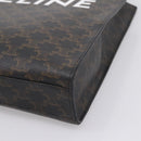 CELINE Macadam Canvas Triomphe Shoulder Bag Leather 2way Brown Gold Auth mr2902A-12