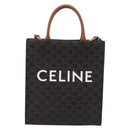 CELINE Macadam Canvas Triomphe Shoulder Bag Leather 2way Brown Gold Auth mr2902A-2