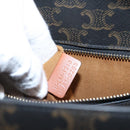 CELINE Macadam Canvas Triomphe Shoulder Bag Leather 2way Brown Gold Auth mr2902A-22