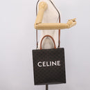 CELINE Macadam Canvas Triomphe Shoulder Bag Leather 2way Brown Gold Auth mr2902A-23
