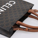 CELINE Macadam Canvas Triomphe Shoulder Bag Leather 2way Brown Gold Auth mr2902A-6