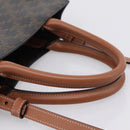 CELINE Macadam Canvas Triomphe Shoulder Bag Leather 2way Brown Gold Auth mr2902A-7