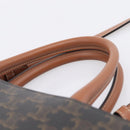 CELINE Macadam Canvas Triomphe Shoulder Bag Leather 2way Brown Gold Auth mr2902A-8