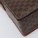 CELINE Macadam Canvas Shoulder Bag PVC Leather Brown Gold Auth mr2903-17