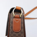 CELINE Macadam Canvas Shoulder Bag PVC Leather Brown Gold Auth mr2903-10