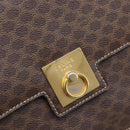 CELINE Macadam Canvas Shoulder Bag PVC Leather Brown Gold Auth mr2903-18