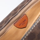 CELINE Macadam Canvas Shoulder Bag PVC Leather Brown Gold Auth mr2903-20