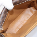 CELINE Macadam Canvas Shoulder Bag PVC Leather Brown Gold Auth mr2903-11