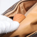 CELINE Macadam Canvas Shoulder Bag PVC Leather Brown Gold Auth mr2903-12