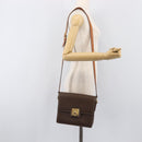 CELINE Macadam Canvas Shoulder Bag PVC Leather Brown Gold Auth mr2903-26