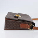 CELINE Macadam Canvas Shoulder Bag PVC Leather Brown Gold Auth mr2903-3