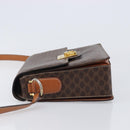 CELINE Macadam Canvas Shoulder Bag PVC Leather Brown Gold Auth mr2903-4