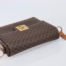 CELINE Macadam Canvas Shoulder Bag PVC Leather Brown Gold Auth mr2903-6
