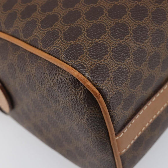 CELINE Macadam Canvas Shoulder Bag PVC Leather Brown Gold Auth mr2905