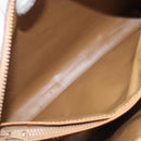 CELINE Macadam Canvas Shoulder Bag PVC Leather Brown Gold Auth mr2905-17