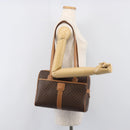 CELINE Macadam Canvas Shoulder Bag PVC Leather Brown Gold Auth mr2905-25