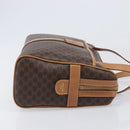 CELINE Macadam Canvas Shoulder Bag PVC Leather Brown Gold Auth mr2905-4