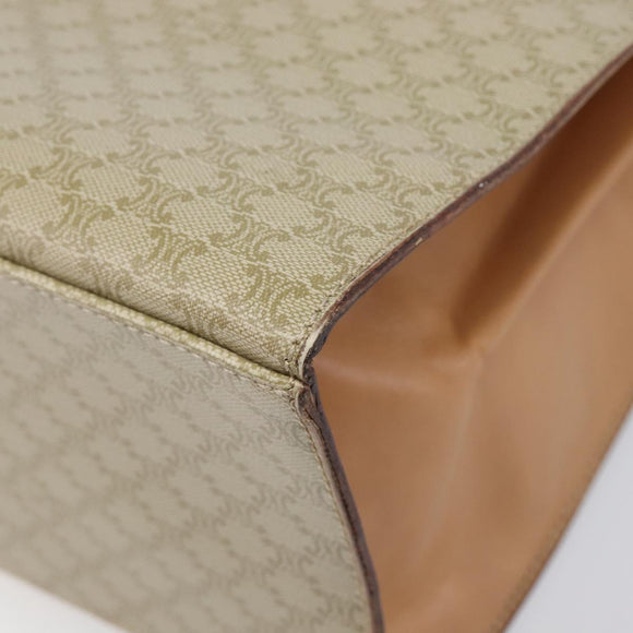 CELINE Macadam Canvas Hand Bag PVC Beige Gold Auth mr2906