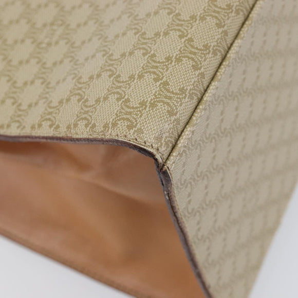 CELINE Macadam Canvas Hand Bag PVC Beige Gold Auth mr2906