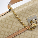 CELINE Macadam Canvas Hand Bag PVC Beige Gold Auth mr2906-16