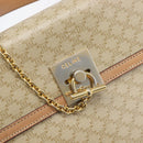 CELINE Macadam Canvas Hand Bag PVC Beige Gold Auth mr2906-17