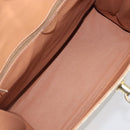 CELINE Macadam Canvas Hand Bag PVC Beige Gold Auth mr2906-20