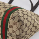 GUCCI GG Canvas Web Sherry Line Tote Bag Beige Gold 137396 Auth mr2909-12