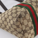 GUCCI GG Canvas Web Sherry Line Tote Bag Beige Gold 137396 Auth mr2909-13